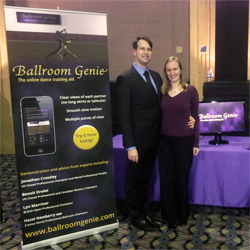 Chris and Joanne with the Ballroom Genie stall at Champions of Tomorrow in Blackpool